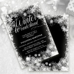 60. Geburtstagsparty Winterwonderland Schneeflocke Einladung<br><div class="desc">Das elegante Winterwunderland lädt zum 60. Geburtstag ein und bietet eine wunderschöne Kalligraphie inmitten einer üppigen Schneeflocke und Schneebänder. Die Schneeflocken Pop vor dem dunkelschwarzen Hintergrund. Sie können die Hintergrundfarbe in eine beliebige Farbe ändern. Das Winter Wonderland kann nicht geändert werden, aber der Rest des Textes kann bearbeitet werden. Dieser...</div>