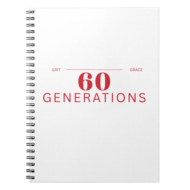 60 Generationen von Grit & Grace Notizblock (Vorderseite)