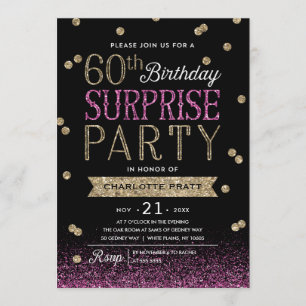 60. Glitzer Confetti Überraschung Party Einladung