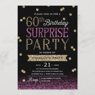 60. Glitzer Confetti Überraschung Party Einladung