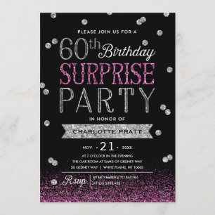 60. Glitzerconfetti-Überraschungs-Party Einladung