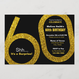60. Goldener Glitzer - Einladung zum Geburtstag