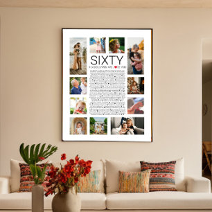 60 Gründe, warum wir dich lieben Fotocollage Poster
