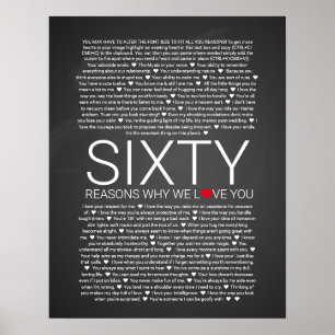 60 Gründe, warum wir dich lieben Hochzeitsgelübde  Poster