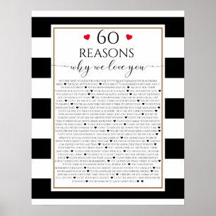 60 Gründe, warum wir Ihnen Geschenk Liebe, moderne Poster