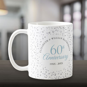 60. Hochzeit Jahrestag Herz Confetti Kaffeetasse