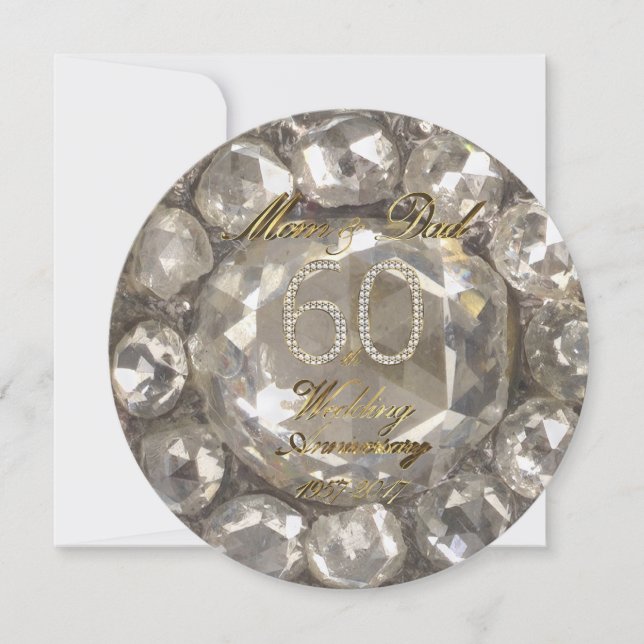 60. Hochzeit Jubiläum Eltern Diamond Wedding Karte (Vorderseite)