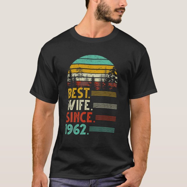 60. Hochzeit Jubiläum Funny Best Ehefrau seit 1966 T-Shirt (Vorderseite)