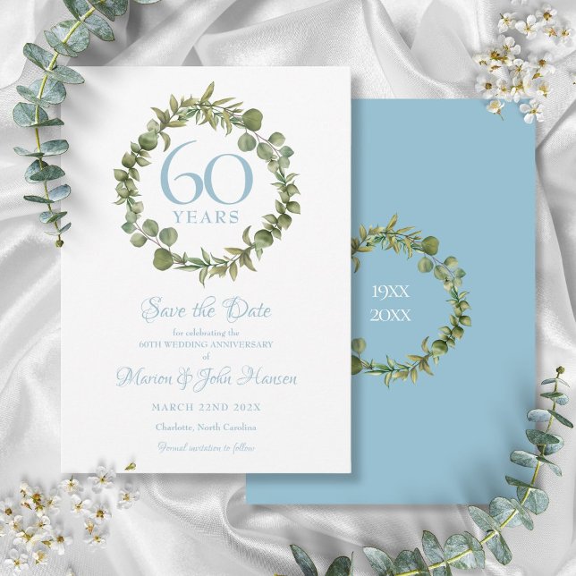 60. Hochzeitsfeier Garland  Einladung (60th Wedding Anniversary Save The Date Garland Invitation)