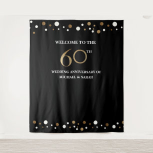 60. Hochzeitsjubiläum Foto Hintergrund Wandteppich