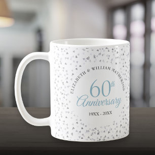 60. Hochzeitsjubiläum Herzen Konfetti Kaffeetasse