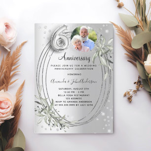 60. Hochzeitsjubiläum Silber-Foto-Diamant Einladung