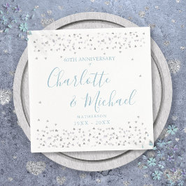 60. Hochzeitsskript für das Jubiläum Hearts Confet Serviette