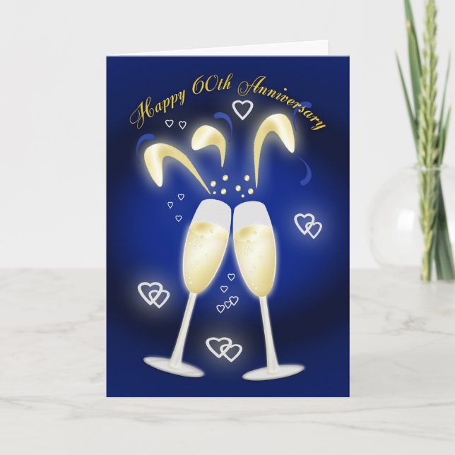 60. Hochzeitstag, Diamantenhochzeit Karte (Vorderseite)