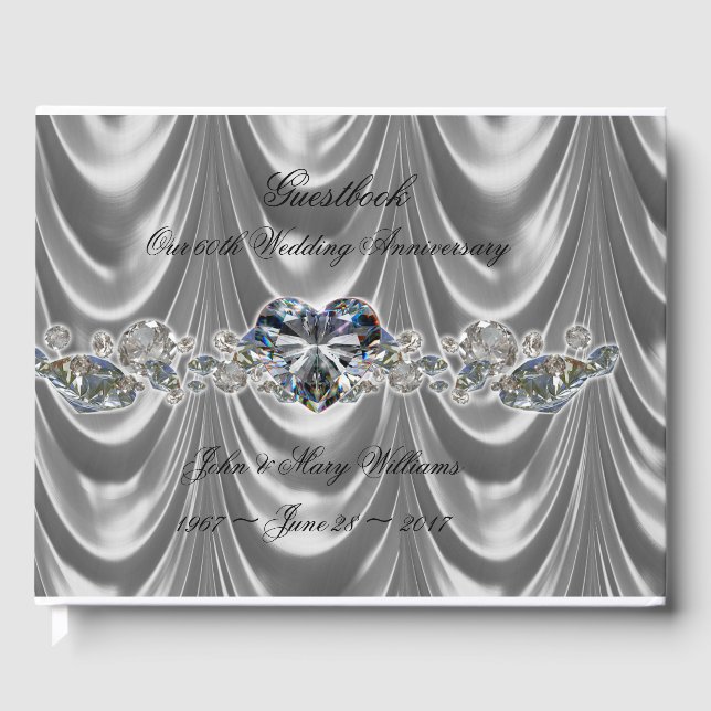 60. Hochzeitstag Diamantherz Gästebuch (Vorderseite)