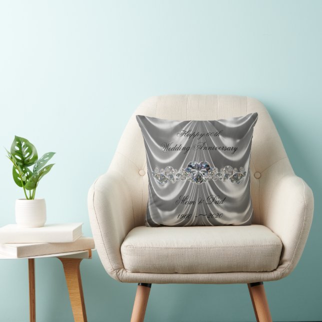 60. Hochzeitstag Diamantherz Kissen (Stuhl )
