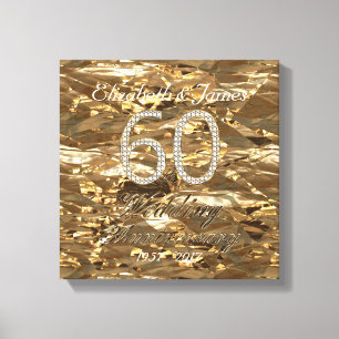 60. Hochzeitstag Diamond Wedding Gold Look Leinwanddruck