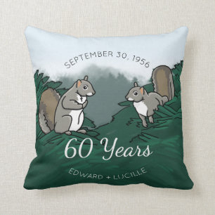 60. Hochzeitstag-Eichhörnchen Kissen