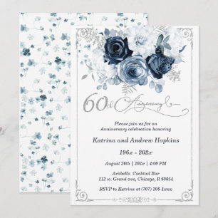 60. Hochzeitstag Elegant zum Ausdrucken Einladung