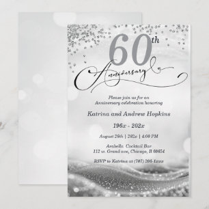 60. Hochzeitstag Elegant zum Ausdrucken Einladung