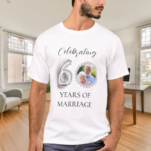 60. Hochzeitstag Foto Diamanten Männer T-Shirt