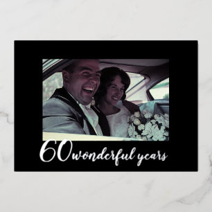 60. Hochzeitstag Foto Folieneinladung