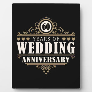 60. Hochzeitstag Fotoplatte