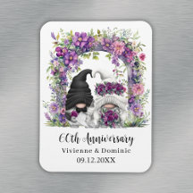 60. Hochzeitstag Gnome Lila Blume