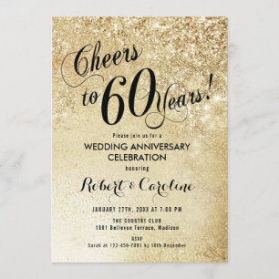 60. Hochzeitstag-Gold Einladung