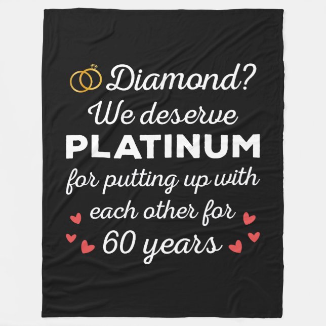 60. Hochzeitstag I - Diamond Funny Couple Fleecedecke (Vorderseite)