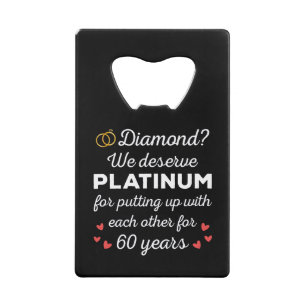 60. Hochzeitstag I - Diamond Funny Couple Geldbeutel Flaschenöffner