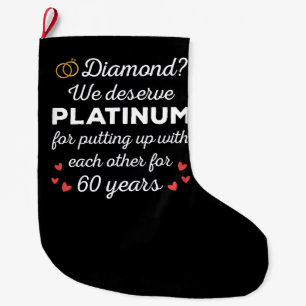 60. Hochzeitstag I - Diamond Funny Couple Großer Weihnachtsstrumpf