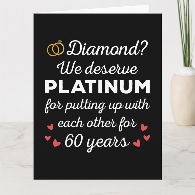 60. Hochzeitstag I - Diamond Funny Couple Karte (Vorderseite)