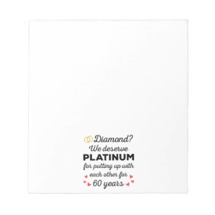 60. Hochzeitstag I - Diamond Funny Couple Notizblock