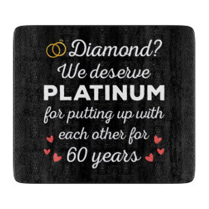 60. Hochzeitstag I - Diamond Funny Couple Schneidebrett