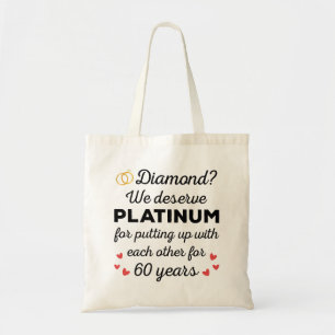 60. Hochzeitstag I - Diamond Funny Couple Tragetasche