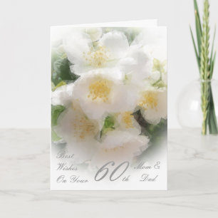 60. Hochzeitstag Mama & Vater Weiße Blume Karte