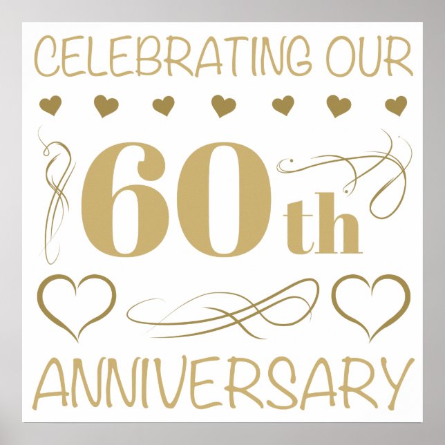 60. Hochzeitstag Poster (Vorne)