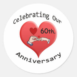 60. Hochzeitstag Runder Aufkleber