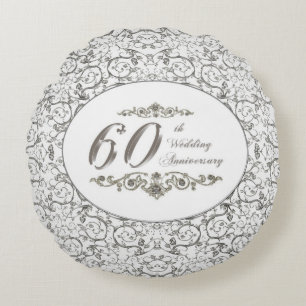 60. Hochzeitstag Rundes Kissen
