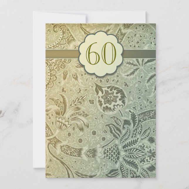 60. Hochzeitstag Vintage Designeinladung Einladung (Vorderseite)