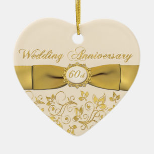 60. Hochzeitstag-Weihnachtsverzierung Keramikornament
