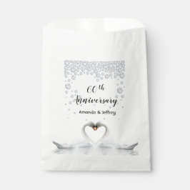 60. Hochzeitstag weißes Schwanenpaar Geschenktütchen