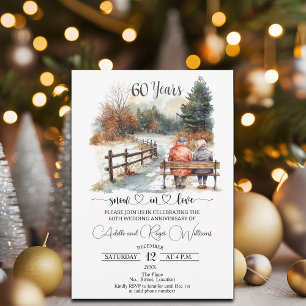 60. Hochzeitstag Winterlandschaft Romantik Einladung