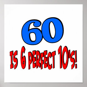 60 ist 6 perfekte 10er (BLUE) Poster