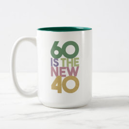 60 ist das neue 40 - 60. Geburtstagsgeschenk Essen Zweifarbige Tasse