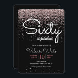 60. ist fabelhafter Geburtstagsparty Pink Glitzer Einladung<br><div class="desc">Eleganter rosa Glitzer 60 ist eine großartige Geburtstagsfeier. Text kann angepasst werden,  sowie Schriftart und Hintergrundfarbe. Erwachsene 60. Geburtstagsparty Einladungen. Imitat Glitzer Elemente.</div>