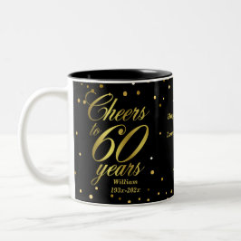 60 Jahre 60. Geburtstag Zweifarbige Tasse