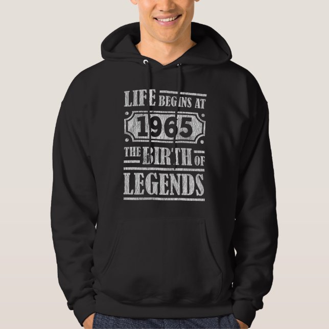 60 Jahre alt 1965 Geburt der Legende 60. Geburtsta Hoodie (Vorderseite)