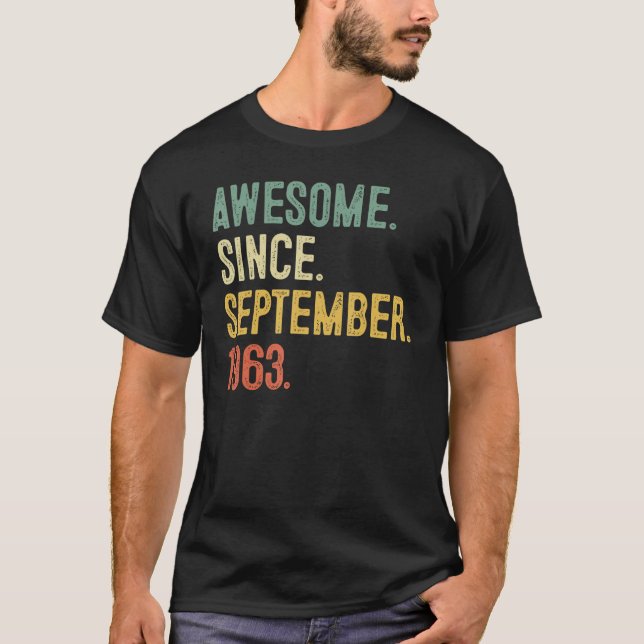 60 Jahre alt Phantastisch seit September 1963 60.  T-Shirt (Vorderseite)